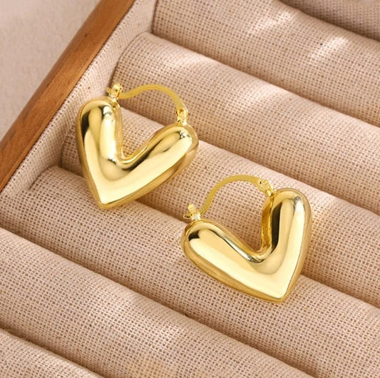 Heart Earring - 18k gold plated