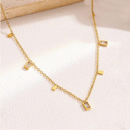 Geometric Toned Necklace -18k Gold plated