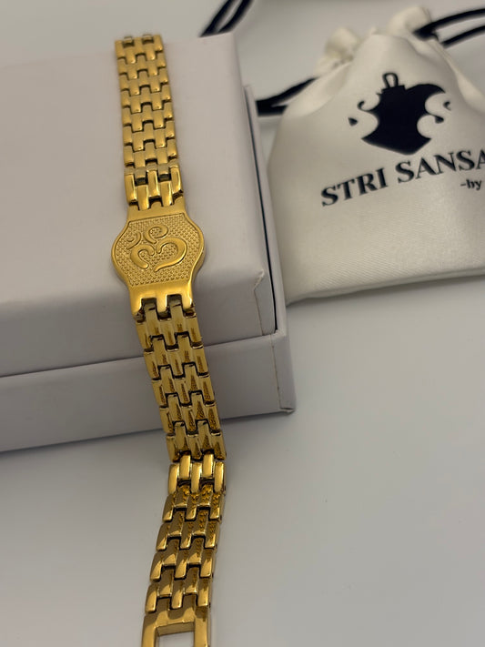 OM Bracelet Men's - 18k Gold Plated