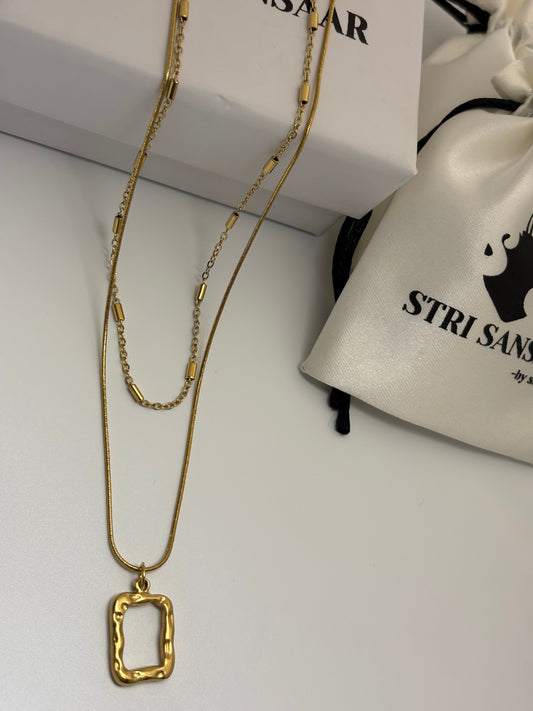 Dual Strand Necklace -18k Gold plated