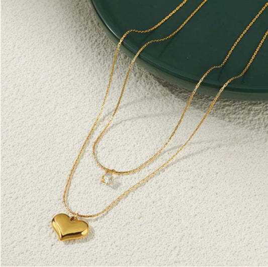 Double Layered Pendant-18k Gold Plated