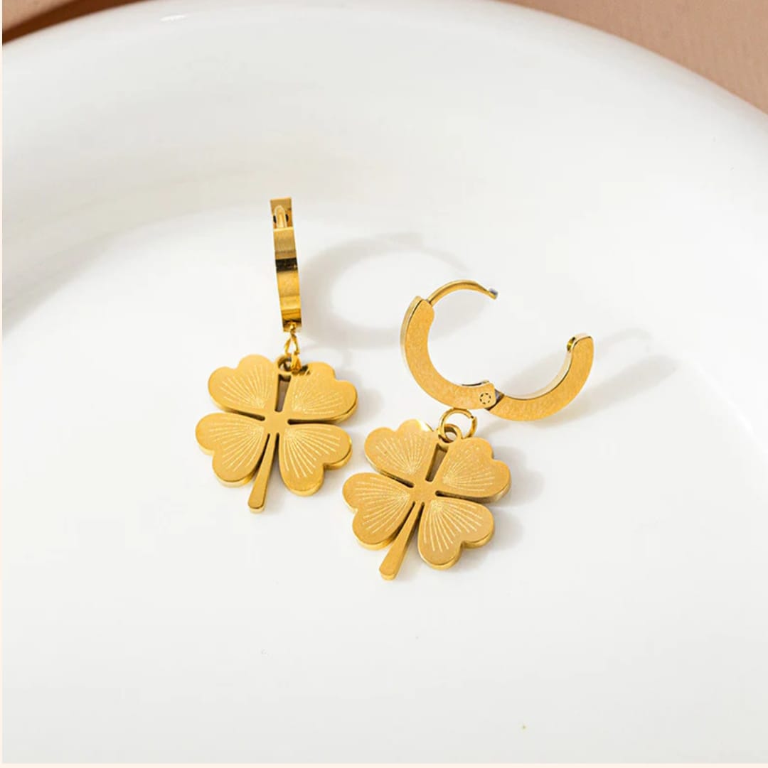 Clover Dropped Earring -18k Gold plated
