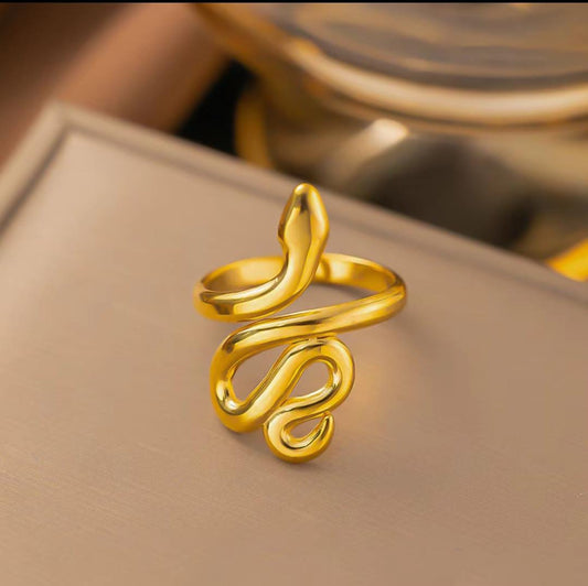 Trendy Snake Ring -18k Gold plated