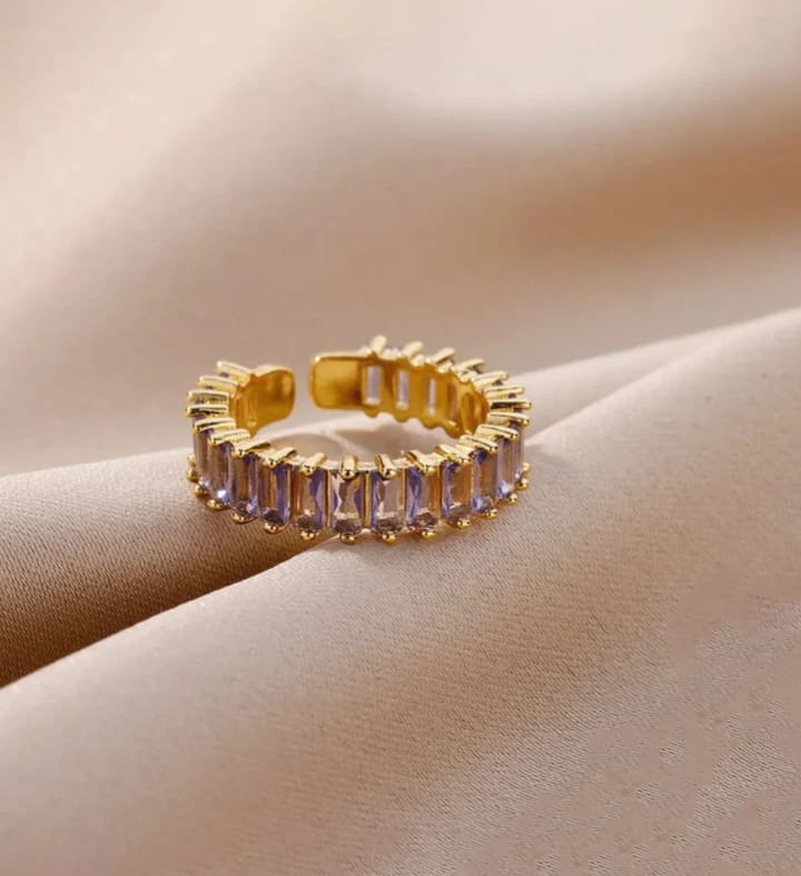 AD Stone Adjustable Ring- Anti Tarnish.