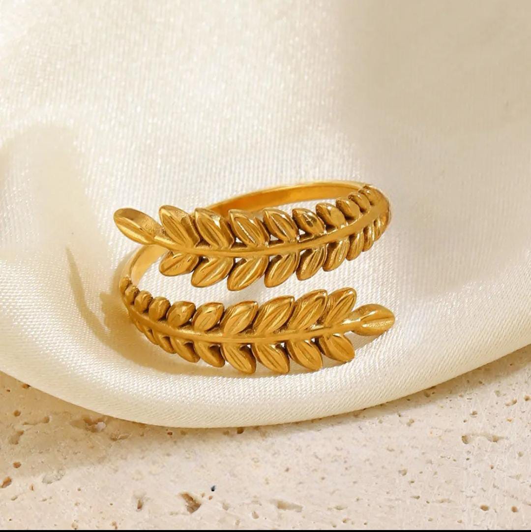 Leaf Ring-18k Anti Tarnish