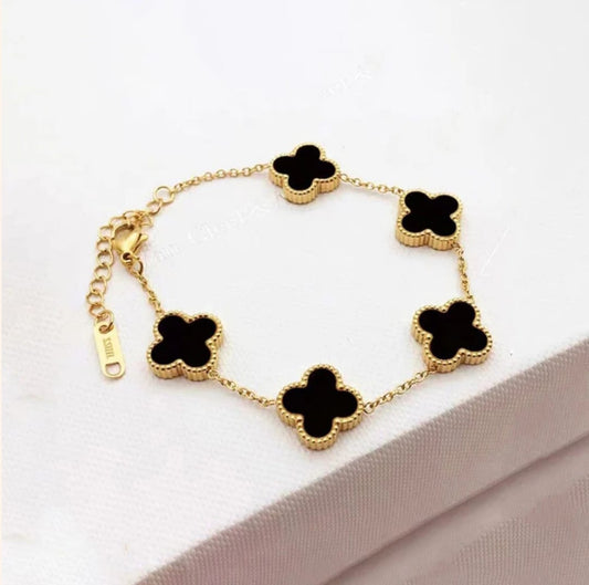Black Clover Bracelet -18k Gold plated