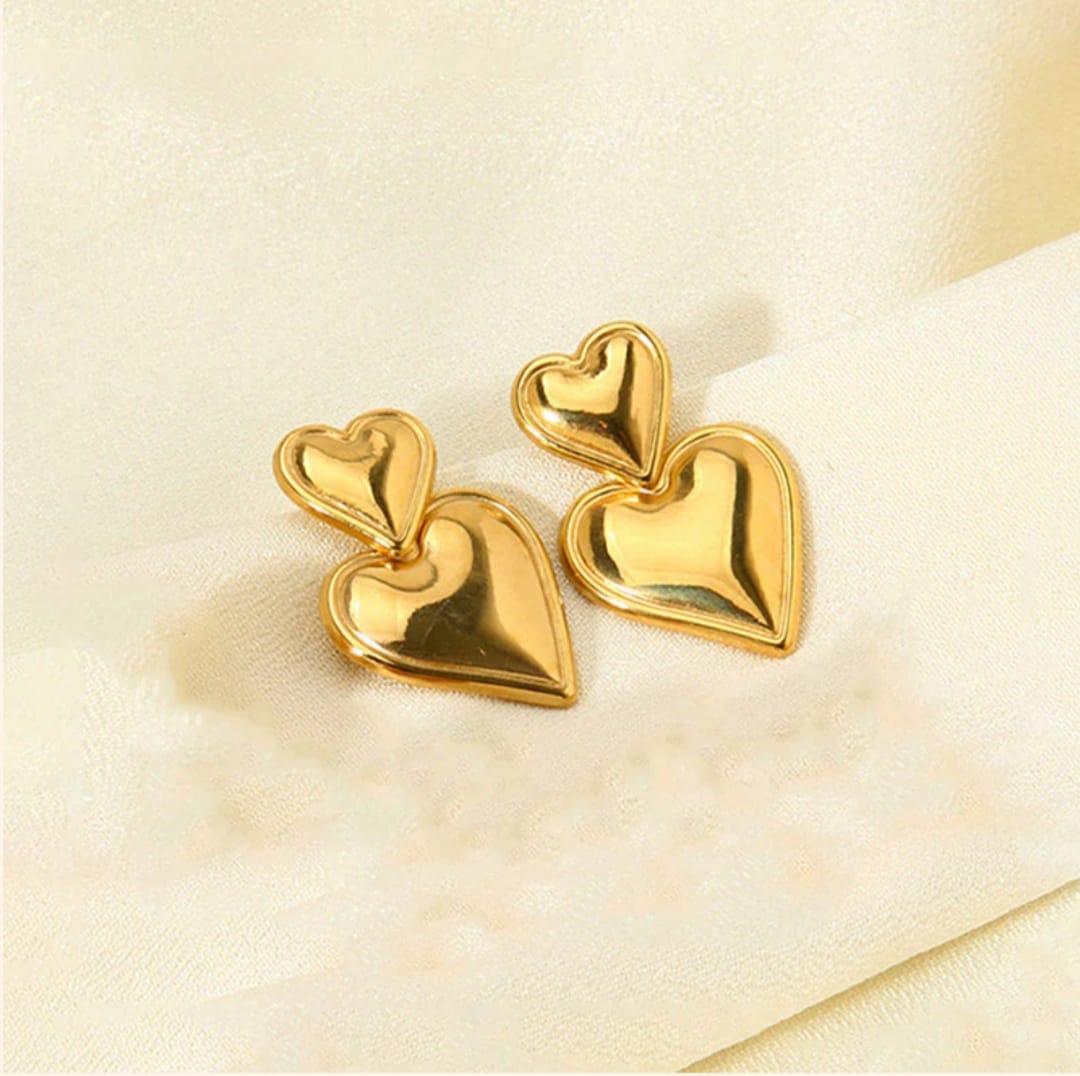 Heart Themed Earings -18k Gold plated