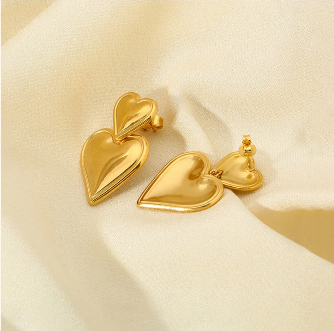 Heart Themed Earings -18k Gold plated