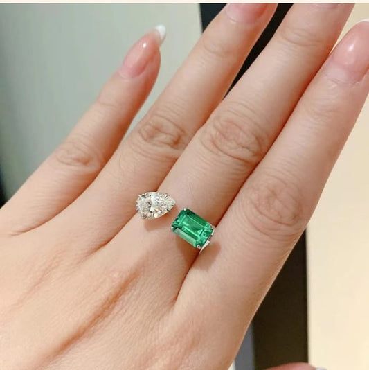 AD- Green Stone Ring Anti Tarnish