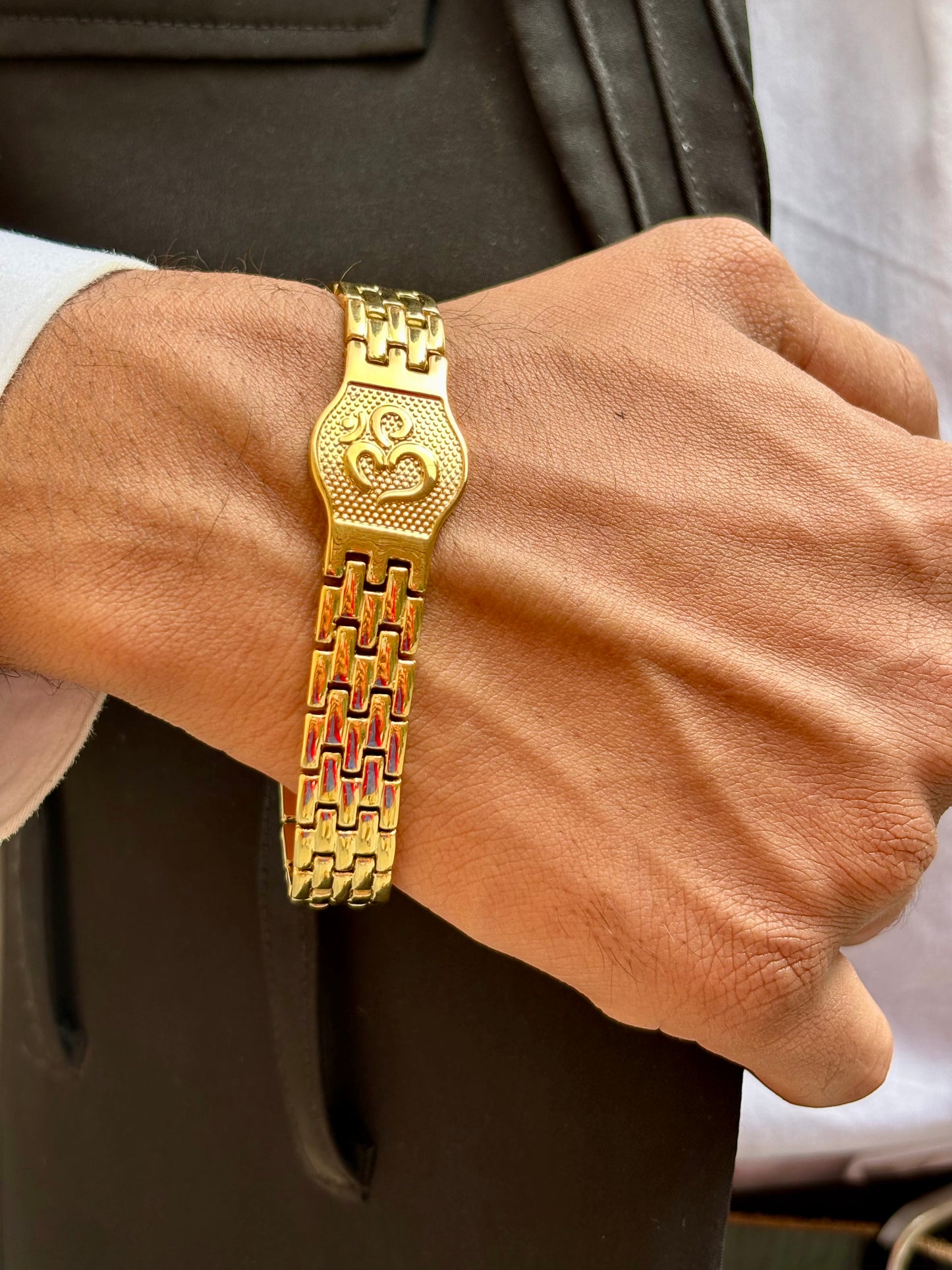 OM Bracelet  Men's - 18k Gold Plated