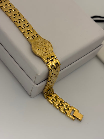OM Bracelet  Men's - 18k Gold Plated