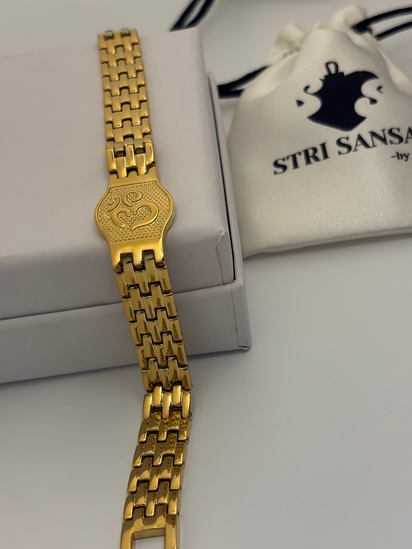 OM Bracelet  Men's - 18k Gold Plated