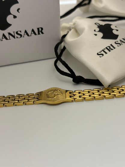 OM Bracelet  Men's - 18k Gold Plated