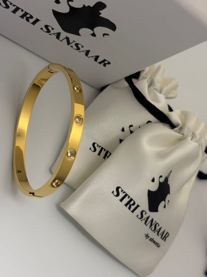 AD Stone Bracelet -18k Gold plated