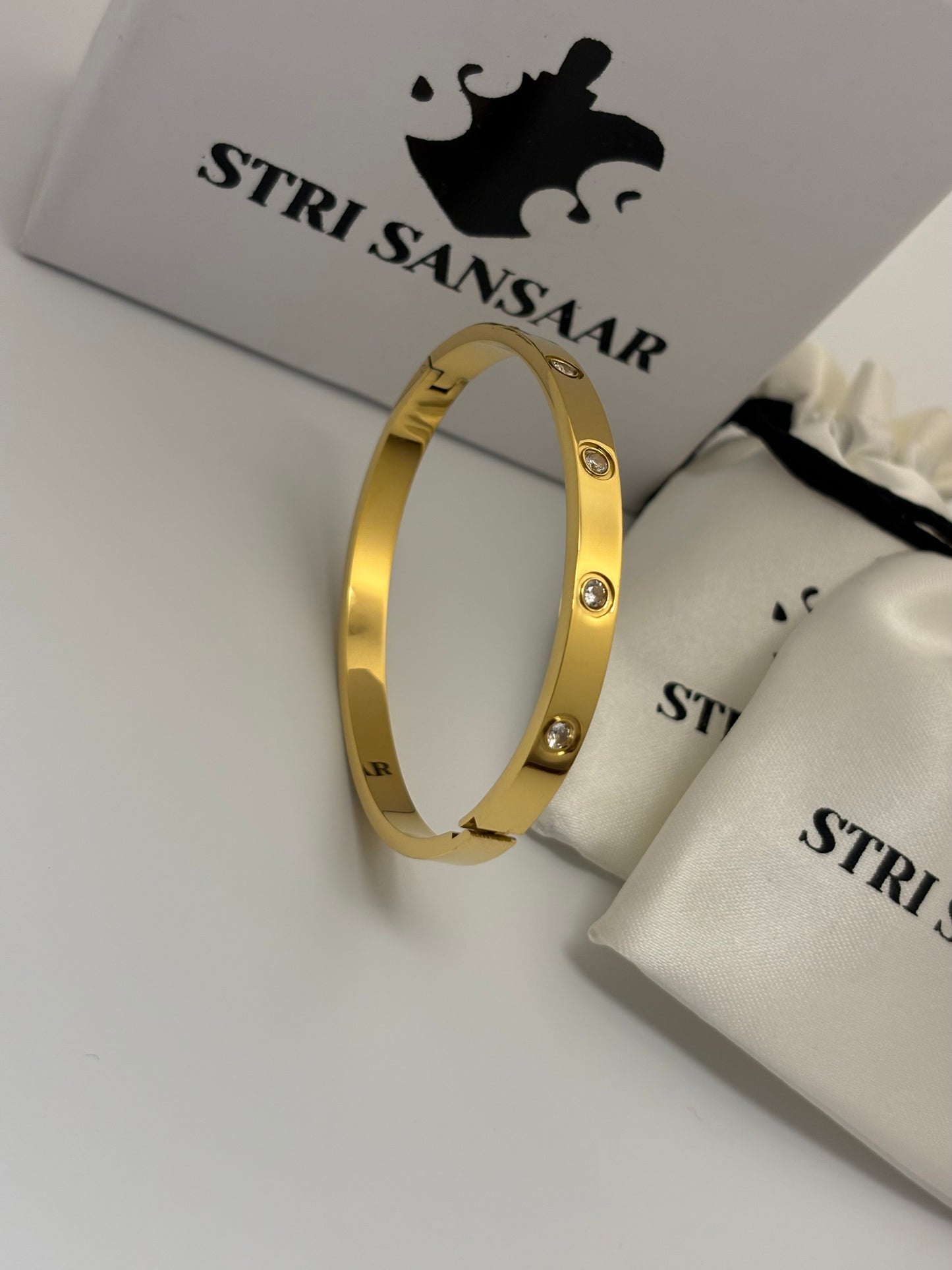AD Stone Bracelet -18k Gold plated