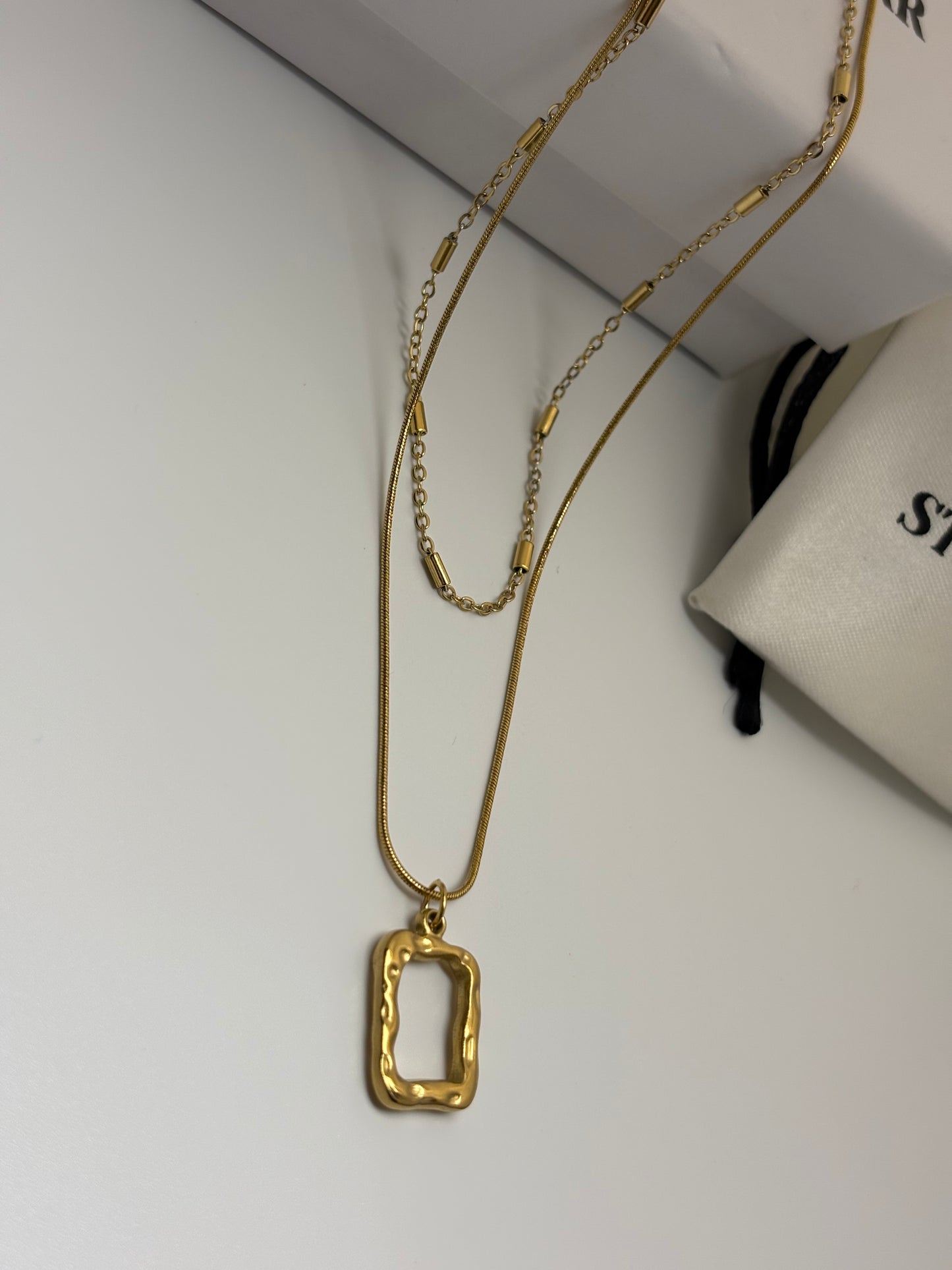 Dual Strand Necklace -18k Gold plated
