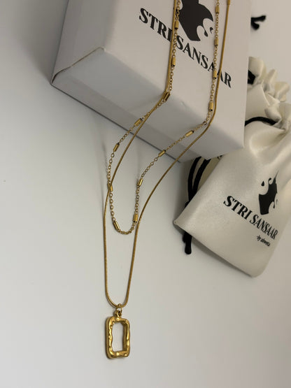 Dual Strand Necklace -18k Gold plated
