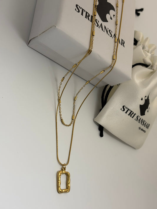 Dual Strand Necklace -18k Gold plated