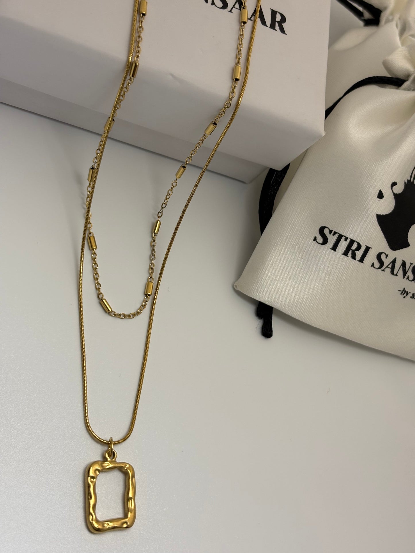 Dual Strand Necklace -18k Gold plated