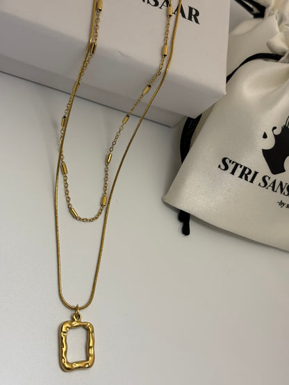 Dual Strand Necklace -18k Gold plated