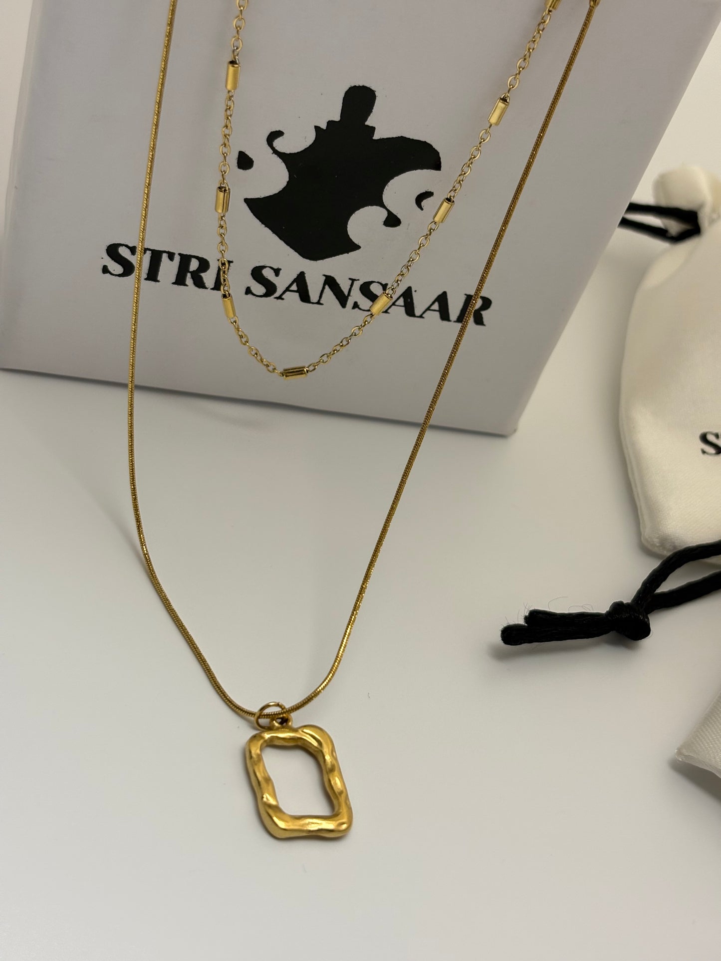 Dual Strand Necklace -18k Gold plated