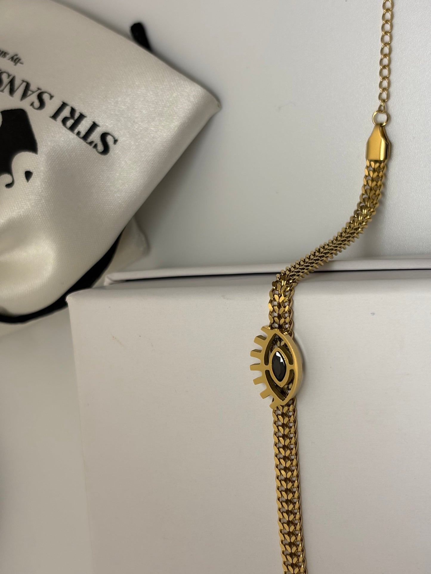 Evil Eye  Wraparound Bracelet -18k Gold plated