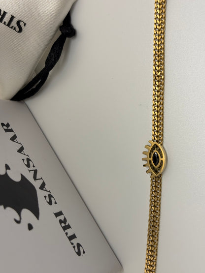 Evil Eye  Wraparound Bracelet -18k Gold plated