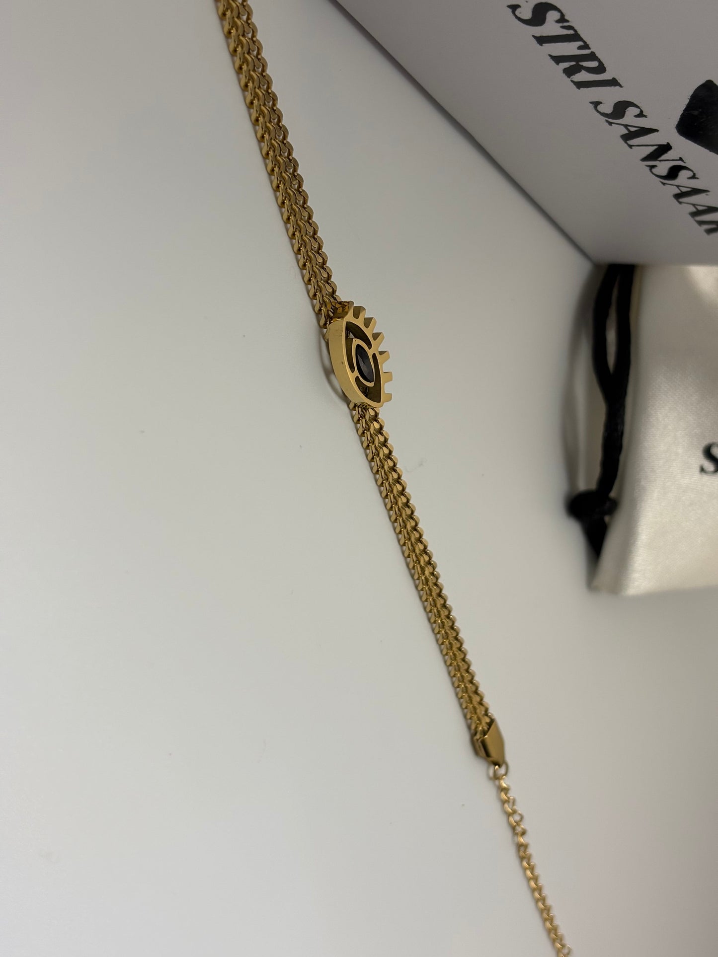 Evil Eye  Wraparound Bracelet -18k Gold plated