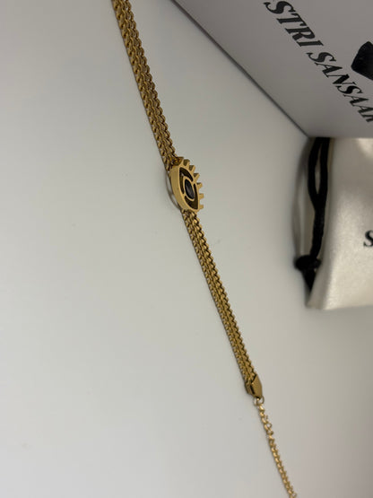 Evil Eye  Wraparound Bracelet -18k Gold plated