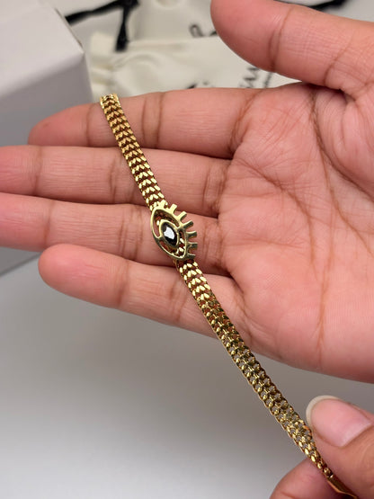 Evil Eye  Wraparound Bracelet -18k Gold plated