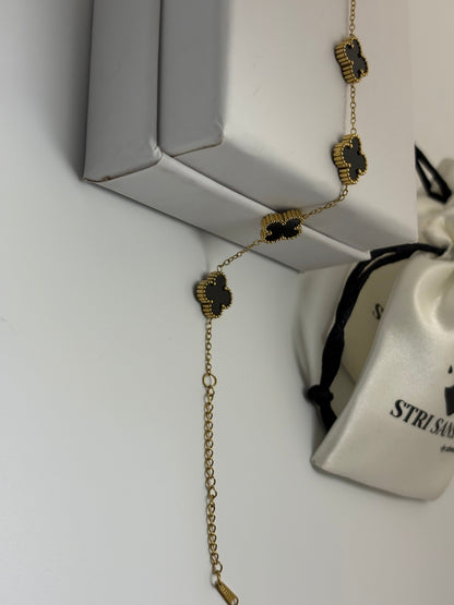 Black  Clover Bracelet -18k Gold plated