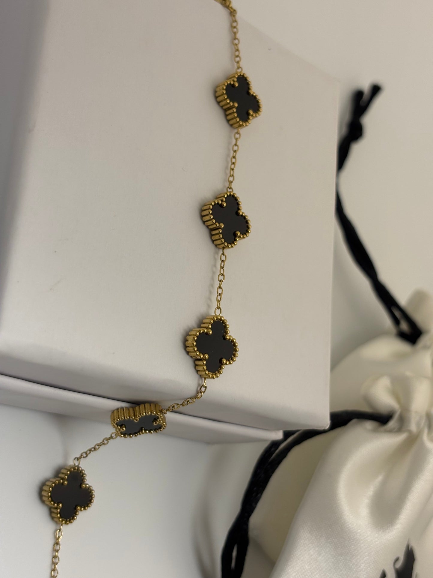 Black  Clover Bracelet -18k Gold plated