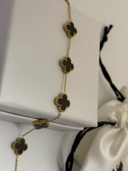 Black  Clover Bracelet -18k Gold plated