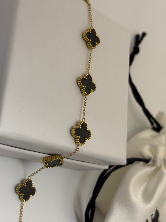 Black  Clover Bracelet -18k Gold plated