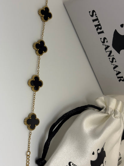 Black  Clover Bracelet -18k Gold plated