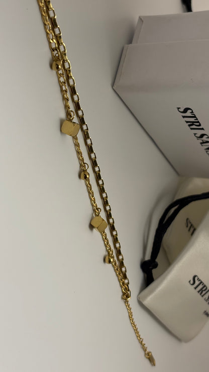 Cube Themed Wraparound Bracelet -18k Gold plated