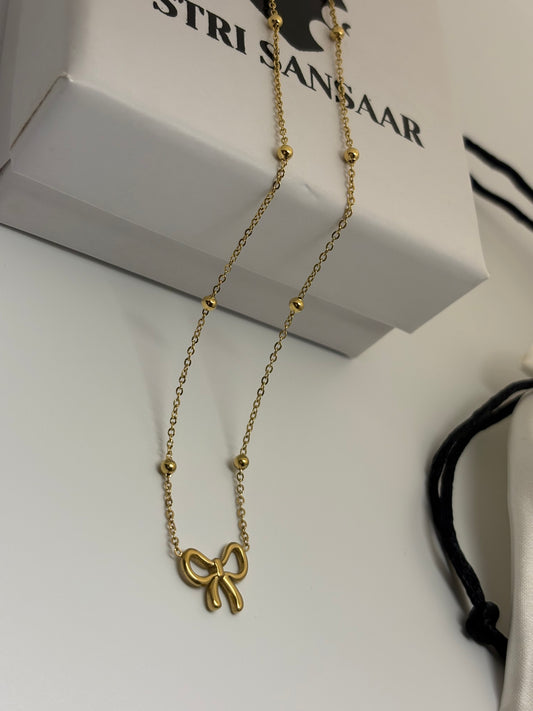 Infinity Bow Pendant-18k Gold Plated