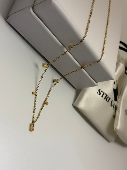 Geometric Toned Necklace -18k Gold plated