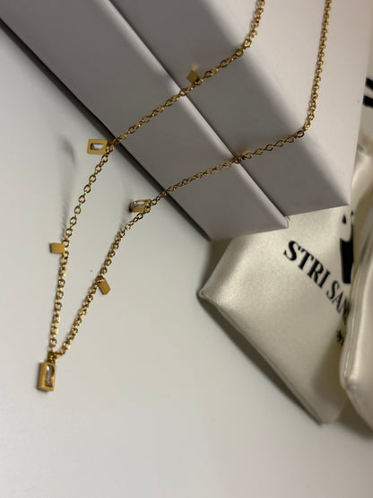 Geometric Toned Necklace -18k Gold plated