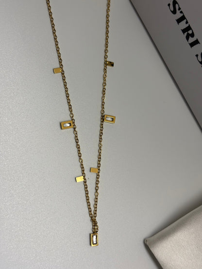 Geometric Toned Necklace -18k Gold plated