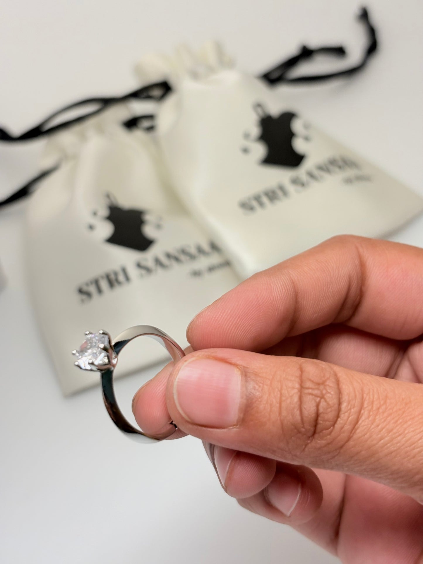 Crystal Studded Ring-Anti Tarnish