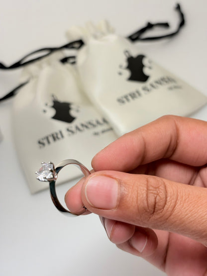 Crystal Studded Ring-Anti Tarnish