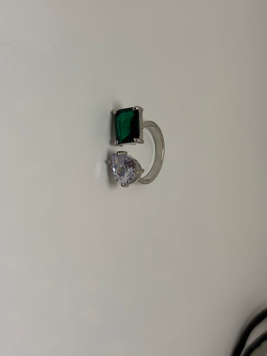 AD- Green Stone Ring Anti Tarnish