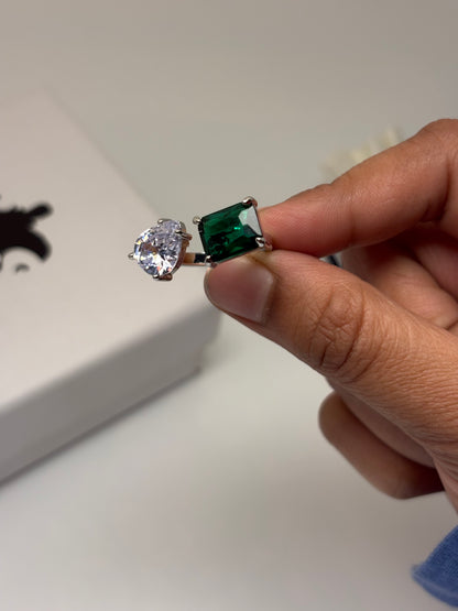 AD- Green Stone Ring Anti Tarnish