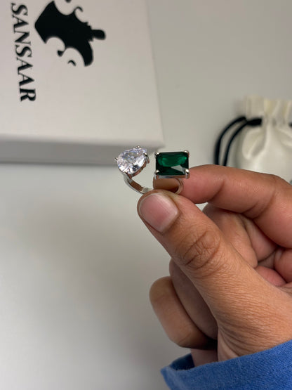 AD- Green Stone Ring Anti Tarnish