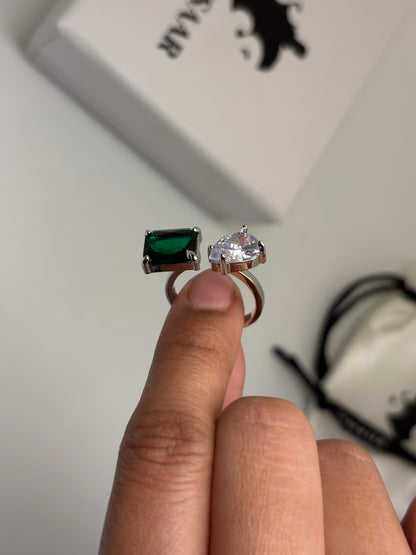 AD- Green Stone Ring Anti Tarnish