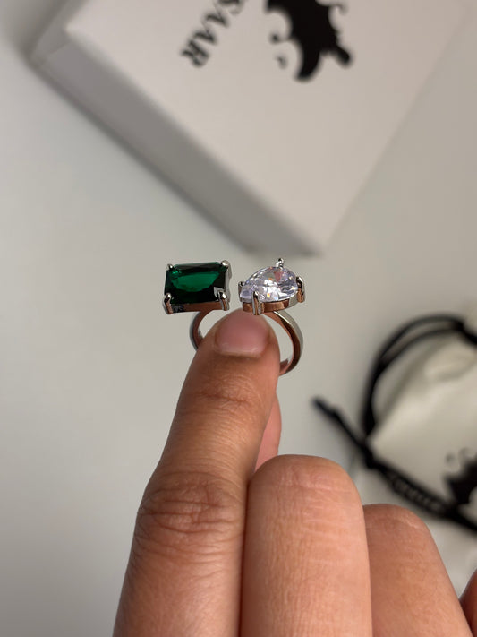 AD- Green Stone Ring Anti Tarnish
