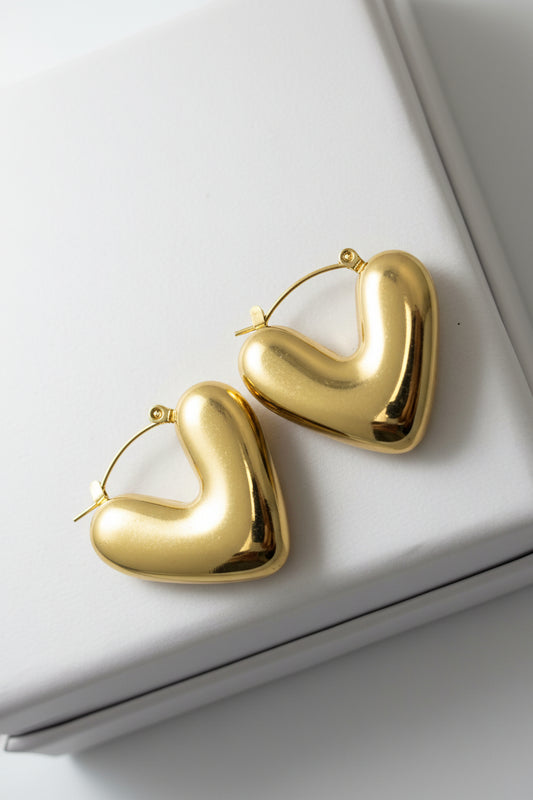 Heart Earring - 18k gold plated