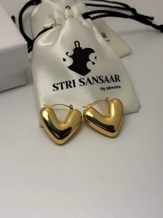 Heart Earring - 18k gold plated