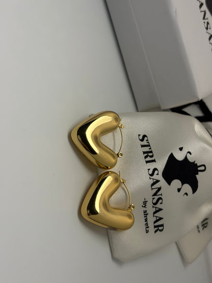 Heart Earring - 18k gold plated